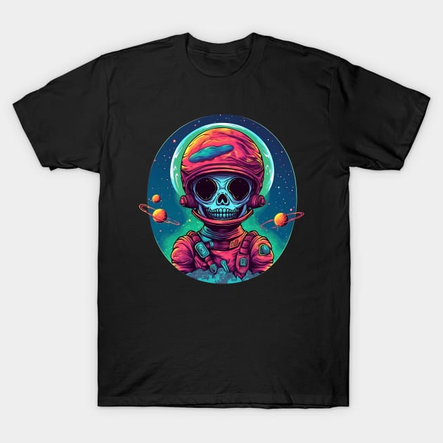 Horror Astronaut skeleton T-Shirt by MARK ASHKENAZI